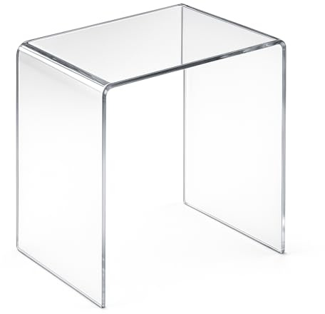HOWE-Deko Hochwertiger Acryl-Glas Beistelltisch oder Nachttisch, transparent, B44 x T29,5 cm, H 42,5 cm, Acryl-Glas-Stärke 8 mm