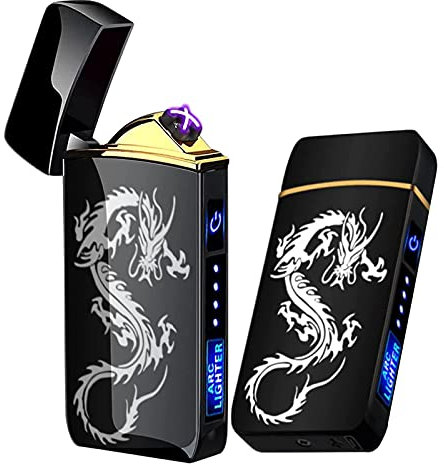 T3 Black Dragon Arc Lighter - Smart, USB Rechargeable, Windproof, Flameless, Lightweight Plasma Lighter for Fire, BBQs, Fireworks, Candle, Camping - Indoors & Outdoors