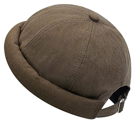 CLAPE Kappe Ohne Schirm Heavy Twill Cotton Docker Cap Rolled Cuff Brimless Cap with Adjustable Seemannsmütze Hafenmütze Kurze Beanie Bikercap