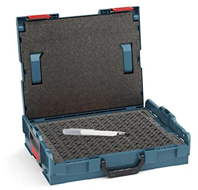 Bosch Sortimo L-Boxx 102 Werkzeugkoffer-Set • professional blau ohne Logo • bestückt mit Schnitteinlagen und Deckelpolster