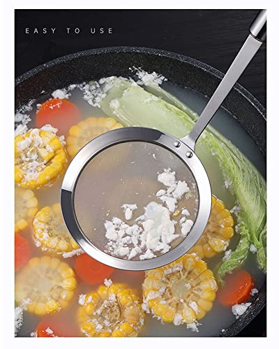 Suppenlöffel Fetttrenner Schaumkelle Abseiher Abschäumer Edelstahl Schöpflöffel Fettabschöpfer Schaum Löffel Filter Pfannenwender Küchenhelfer Metall feinmaschiges Sieb für Lebensmittel Küche Kochen