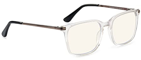 Bollé Safety PRBCHIC200 CHICAGO Gafa de Contra, Lente de PC Incoloro, Tecnología PRB420, Bloqueador de la Luz Azul, Montura de Acetato de Cristal y Gunmetal para Hombres