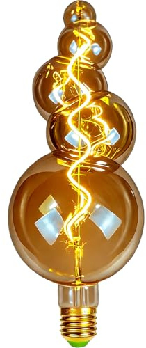 TIANFAN LED Birnen Vintage 4W Diammable 2000Kelvin Super Warm Big Globe LED Birne 220/240V Edison Schraube E27 Sockel Spezielle dekorative Glühbirne G125 (Golden)