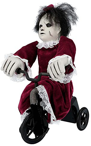 Boland - Interaktive Dekoration Angry Mathilde, 35 x 21 cm | Horrorpuppe mit Licht, Sound und Bewegung für Karneval und Horror Mottoparty