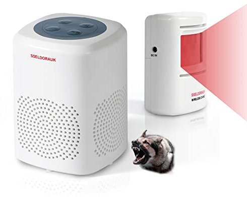 Dog Barking Alarm Motion Sensor - 1000 Feet Wireless Home Security Detector Door Bells Chimes Kit (Pack of 1Sensor+1Receiver)