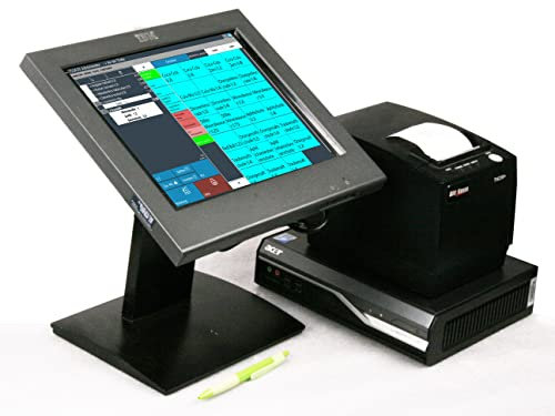 12 Kassensystem Gastronomie – kompakte Touchscreen POS Kasse für Restaurant, Gastatätte & Bar – mit Bondrucker & ohne Abo – KassenSichV-konform, TSE-konform - BlitzKasse GASTRO LITE