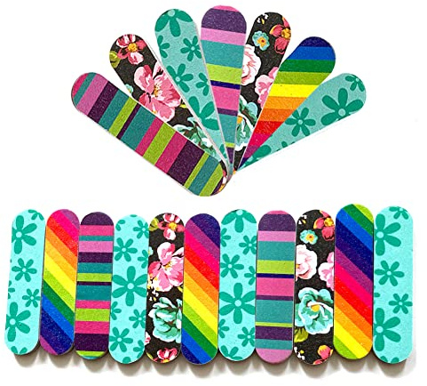 50Pcs Assorted Color Nail Art Tool Mini Nail Files Double Sided Emery Boards Nail File and Buffers for Nail Art Use