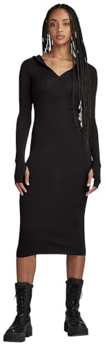 G-Star Para Mujer Vestido Hooded Slim Knitted, Negro (dk black D23929-B692-6484), XS