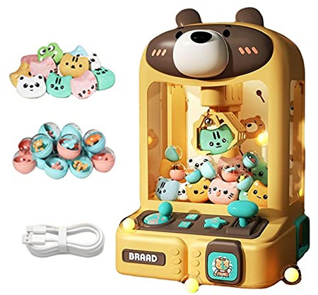 kowaku Mini Claw Machine Cartoon Electronic Game Indoor Mini Toy Vending Machines Mini Arcade Game Prizes Toy for Kids Adults, Bear 20 Dolls