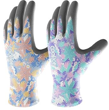 COOLJOB Gartenhandschuhe für Damen, 2 Paar Superior-Grip Arbeitshandschuhe, atmungsaktive Gartenhandschuh, Gartengeschenk, Mittlere Größe passt den meisten