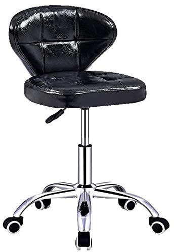 JUNNIU Moderner drehbarer Barstuhl mit Rückenlehne und Rollen, Küchen-, Esszimmer-, Büro- und Arbeitsstuhl, höhenverstellbar von 44,5–57,5 cm Decoration