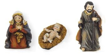 FADEDA 3 figuras de belén decorativas, 13 cm, pintadas a mano, detalles detallados, decoración de mesa de Navidad, accesorios para belén