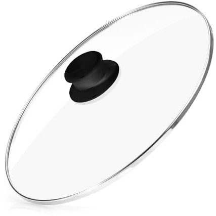 Oval Glass Lid for 7-Quart Black Replacement for Rival SCV700SS, SCV-700SS, SCV700-B, SCCPVP700-S