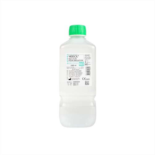 Versol Physiologisches Serum, 1 Liter, mit 2 wiederverwendbaren Nasenspritzen, 1 l, Nasenreinigung, tägliche Hygiene für trockene oder gereizte Nase, Allergie und Erkältung