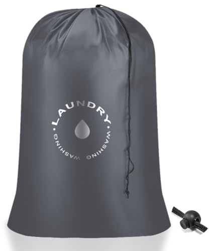 AiQInu Sacs de Linge Pliables avec Cordon de Serrage, Résistants aux Déchirures Portables, Grande Capacité pour Étudiants Appartements Voyages Vacances Collège,60x 85cm