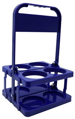Harilla Sport-Wasserflaschenträger mit 4 Flaschen Fassungsvermögen, tragbar, faltbar, Flaschenhalter, Korb für Fußball, Fußball, Fitness, Blau