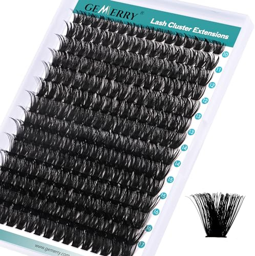 GEMERRY Wimpern Extensions Einzelnwimpern 100D DIY Clusterwimpern 0.07 D Curl 10-18 Mix Individuelle Wimpernverlängerung Volume Wimpernbüschel Cluster Lashes zu Hause (100D-0.07D-10-18mm)