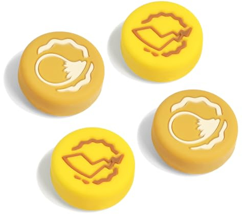 DLseego Switch Joystick Kappen Thumb Grips Kompatibel mit Switch/OLED/Lite Controller Zubehör, Coole 3D Analog Stick Caps Abdeckung, weiche Silikon Joystick Abdeckung Kappen,Orange+Gelb