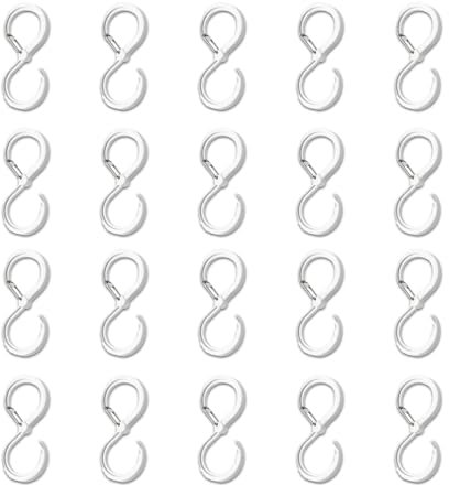 QEDBOJE 20 Pezzi Ganci da Appendere, Appendini Anti-Caduta, Ganci a S per Asta Appendiabiti, Cucina, Bagno, Camera da Letto, Ufficio, Giardino