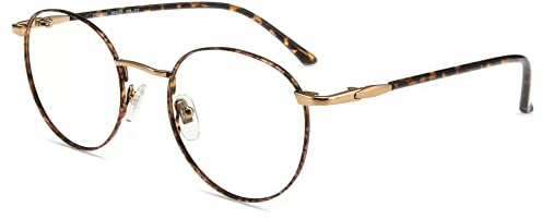 Firmoo Lesebrille mit Sehstärke 0.75x Blaulichtfilter Sehhilfe Gläser Lesehilfe Lesebrille Blendfrei Kratzfest | Metall Entspiegelt Anti-Glanz Computerbrille mit Stärke für PC/Handy/Fernseher,Schildpatt