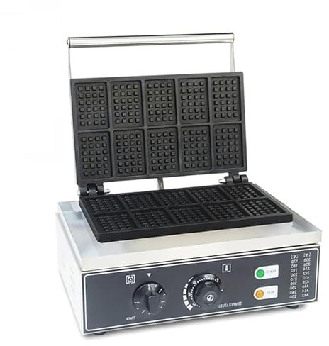 10 Piece Waffle Maker,Stainless Steel Temperature And Time Control Waffle Maker,Commercial Waffle Maker,Electric Baker Machine Waffle Bites Maker For Bakery,Restaurant