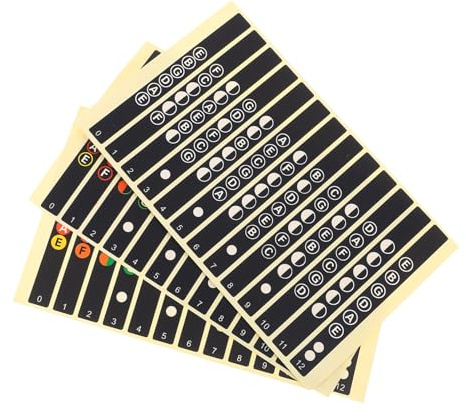 VICASKY Gitarren Griffbrettaufkleber für 12 Bünde 12 Stück aus Papier zum Einfachen Erlernen der Griffbrettbezeichnung Gitarren und Westerngitarren Zubehör