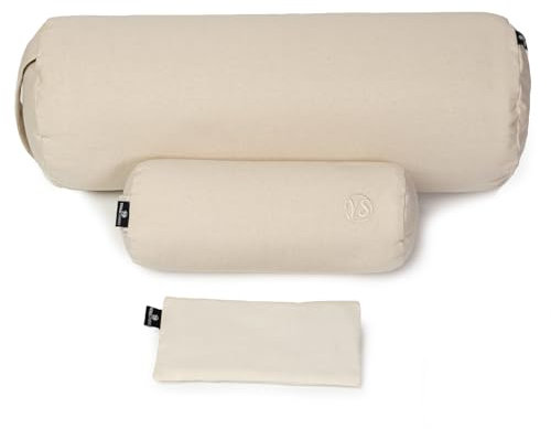 Yoga Studio Relax Organic Home - Set di maschera per dormire con cuscino per la meditazione e cuscino per gli occhi, colore: ecru)