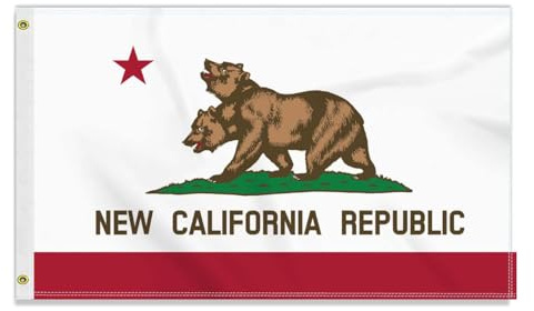 Grande bandiera della California, 90 × 150 cm, grande 150 D, bandiera dell'amicizia della California, bandiera della Germania Doube con stampa laterale, occhielli in ottone grande