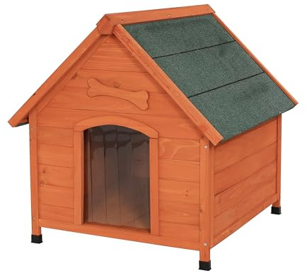 ScienGarden Solid Wood Dog House Comfortable Outdoor Shelter for Medium-Sized and Smaller Dog Sturdy, Durable and Easy to Clean,Can DIY,33.5’’D×30.7’’W×32.3’’H