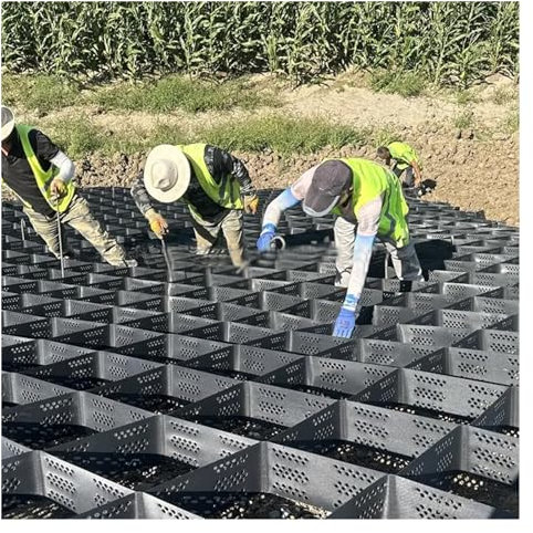 Rejilla de plástico para pavimentos de entrada, rejilla geográfica de panal, 5 cm de profundidad, control de barro, rejillas permeables, plegables y escalables para jardín, cobertizo, base, patio,