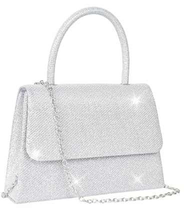Lunaanda Clutch Bag,Glitter Envelope Clutch Bag, with Detachable Chain Strap, Elegant Sequins Clutch,Elegant Cross Body Shoulder Bags,for Wedding, Bridal, Prom, Party,Cocktail Party