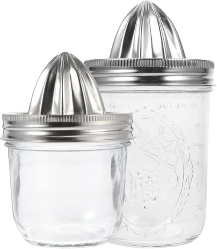 Spremiagrumi A Mano 2 Pezzi Barattolo di Vetro Spremiagrumi Spremiagrumi Manuale Spremiagrumi Spremiagrumi in Acciaio Inox Spremiagrumi Spremiagrumi Spremiagrumi da Cucina Tazza per F, As Shown