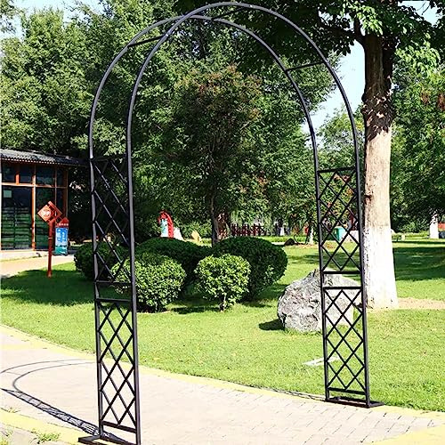 Arche de jardin pour plantes grimpantes, support de treillis métallique, support de plantes en fer forgé 350 cm, finition noire, parfait pour la vigne et les roses, idéal pour la décoration extérieure