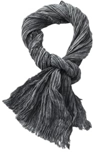 Knitter-Baumwoll-Leinen-Schal für Herren und Damen, weich, warm, kurze Quaste, Schals für Männer, Schwarz , One size