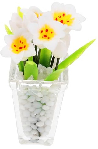 YARNOW Miniature Doll House Flower Pot Decoration Realistic Plant Model Tiny House Landscaping Ornament for Dollhouse Decor Easy to Use Micro Landscape Accessory Gift