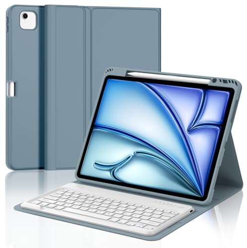 FOGARI Teclado para iPad Air 13 M2/M3 2024/2025, Funda para iPad Air 13 2024/2025 con Español Ñ Teclado Bluetooth Magnético Desmontable para Air 13 M2/M3, Azul