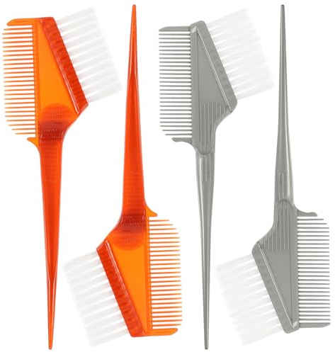 Mobestech Haarfärbepinsel aus Kunststoff und Faser mit Doppelseitigem Design 4 Stück für Einfaches und Sauberes Haare Färben im Friseursalon oder Zuhause