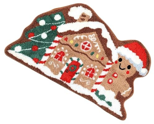 Pepparkakshus Badrumsmattor Söt Mjuk Antislip Pepparkakshus Jul Dörrmatta