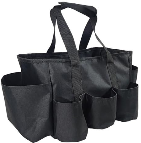 FACAIIO Sac fourre-tout pour outils de jardinage avec 7 poches, 45 x 30 x 21 cm, tissu Oxford 600D de nettoyage pour caddie et fournitures de rangement