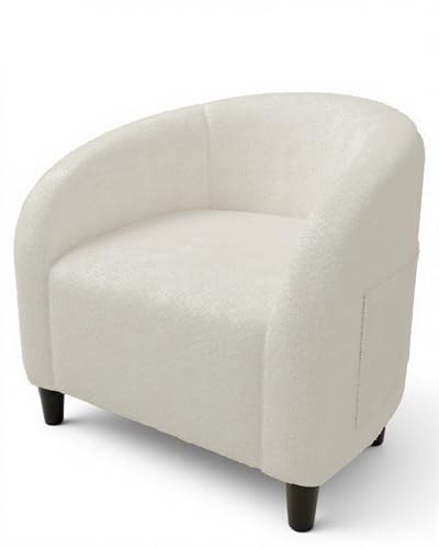 GarveeHome Loungesessel mit Leinenoptik, Relaxsessel für Wohnzimmer | Samtstoff, Gepolstert, Wohnzimmer, Schlafzimmer, Leseecke