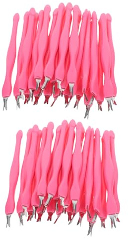 TOYZFRIENDY 100 Pcs Outil pour Retirer les Cuticules en Acier Inoxydable Fourche à Cuticules Double Embout Rose Accessoire de Manucure et Pédicure pour Soin des Ongles et Nettoyage