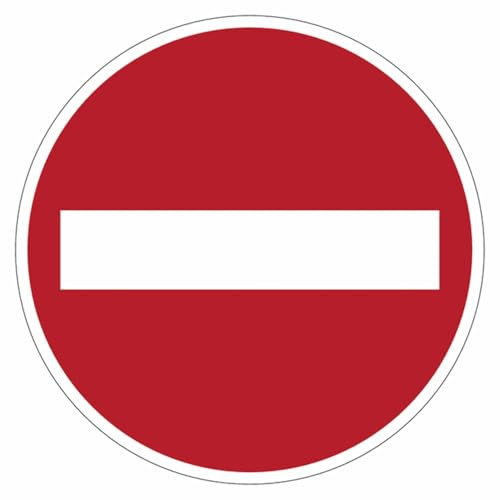 M-ITALY CARTELLO SEGNALETICO CIRCOLARE ISO 7010 - Divieto di accesso - Adesivo Extra Resistente, Pannello in Forex, Pannello in Alluminio (IDEALE ANCHE PER ESTERNO) (Alluminio, 30 cm)
