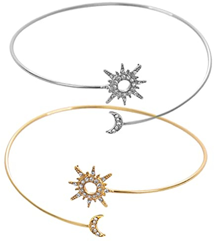 HYJYGX Accessori per Ragazze Braccio Braccio Sole e Luna per Donne Gioielli a Braccio Elegante per Festa e Collana di Abbigliamento Quotidiano