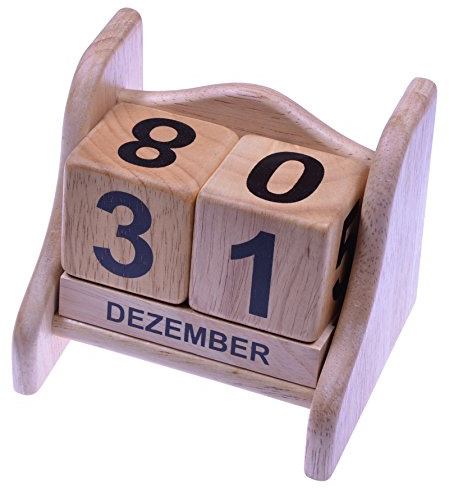 LOGOPLAY Ewiger Kalender Gr. L - Dauerkalender - aus edlem Hevea Holz