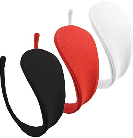 lau-fashion uppsättning av 3 dam C-string trosor vit svart röd bikini stringtrosor underkläder en storlek S/M/L, Svart, röd, vit, 38-44