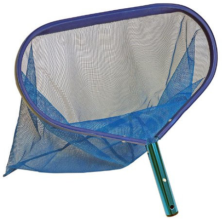 Bodenkescher mit tiefem Netz und Alu-Rahmen für Teleskopstange | hochwertiger Kescher für Pool & Teich mit tiefem Netz