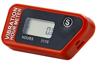 FOUNDOWN Medidor de Horas de vibración Digital Completo Impermeable a Prueba de Agua Medidor de Horas de vibración reajustable inalámbrico para Todos Máquina de vibración Motocicleta Snowmobil (Rojo)