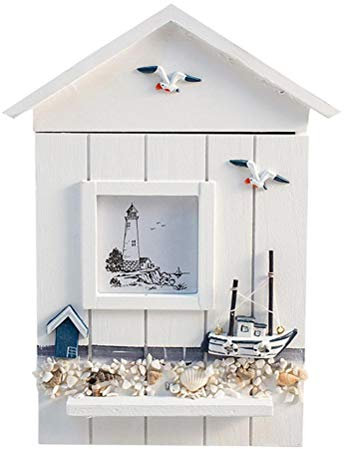 Yumira Cassetta delle chiavi, in legno, portachiavi da parete, a forma di casa, per la casa, l'ufficio