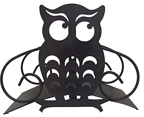 Soporte para manguera – Dibujos animados búho metal jardín manguera soporte decorativo manguera de agua colgador organizador de pared para patio exterior
