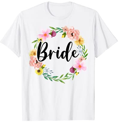 Damen Bride to be Braut Blumenkranz JGA Verlobung Braut T-Shirt